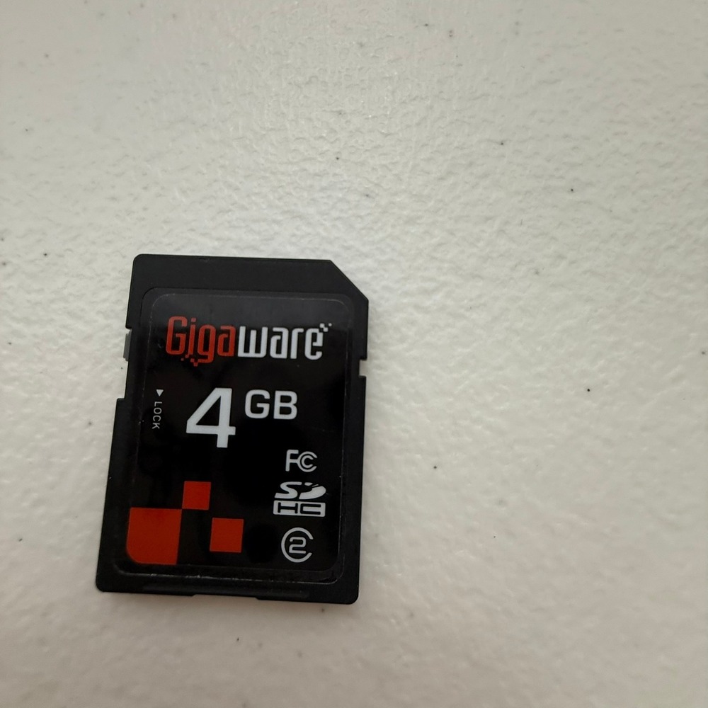 Gigaware 4GB SDHC Memory Card Class 2 Flash Memory Card Black Red